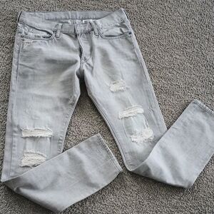 Stylish Gray Distressed Men's Jeans